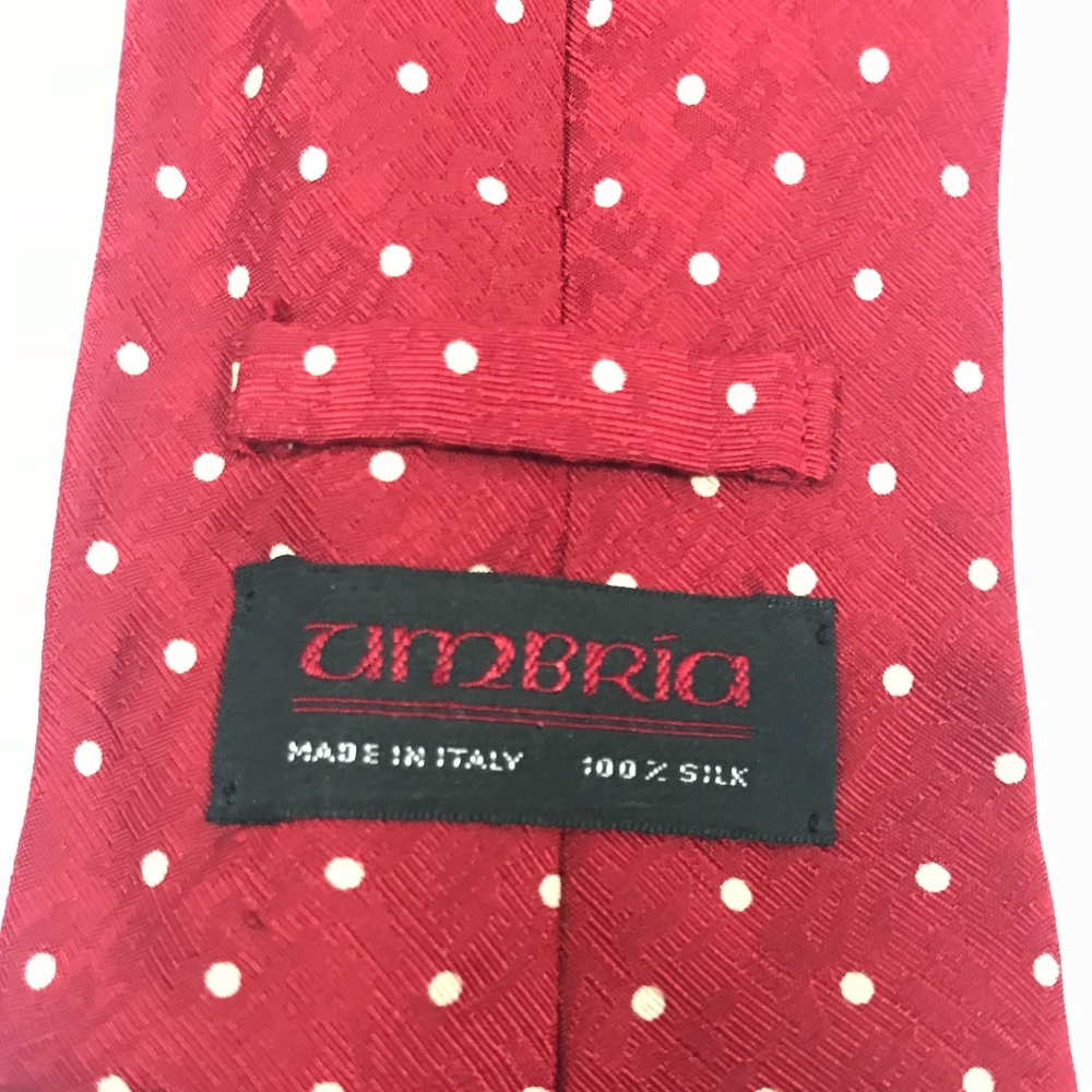Umbria Italian Red Polka dot Necktie